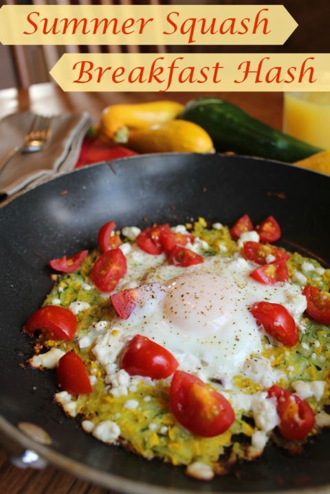 Summer Squash Breakfast Hash. A delicious and healthy way to enjoy your squash in the morning! Small Town Girl Blog.